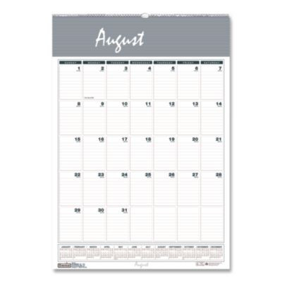 Academic Year Bar Harbor Recycled Wirebound Monthly Wall Calendar, 15.5 x 22, White/Blue Sheets, 12-Month(Aug-July):2025-2026