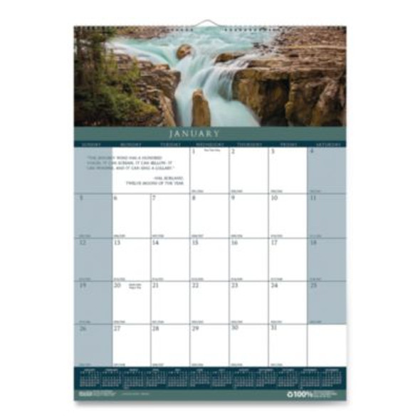 Earthscapes Recycled Monthly Wall Calendar, Color Landscape Photography, 12 x 16.5, White Sheets, 12-Month (Jan-Dec): 2026