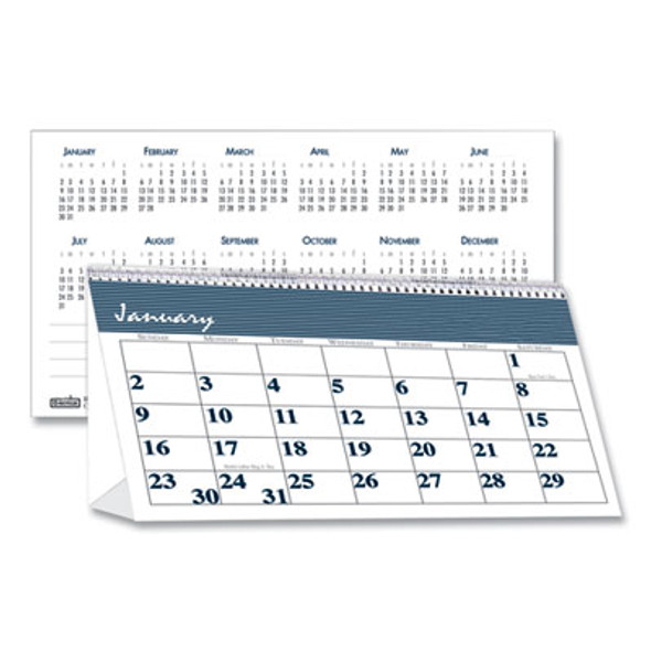 Bar Harbor Recycled Desk Tent Monthly Calendar, 7 x 4.25, White/Blue Sheets, 12-Month (Jan To Dec): 2026