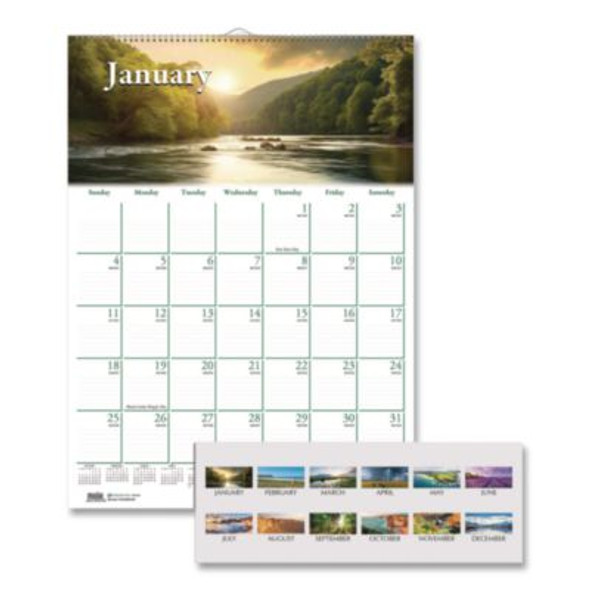 Earthscapes Recycled Monthly Wall Calendar, Scenic Beauty Photography, 12 x 16.5, White Sheets, 12-Month (Jan-Dec): 2026