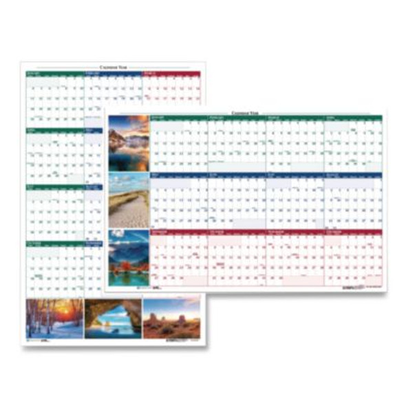 Earthscapes Recycled Reversible/Erasable Yearly Wall Calendar, Nature Photos, 18 x 24, White Sheets, 12-Month (Jan-Dec): 2026