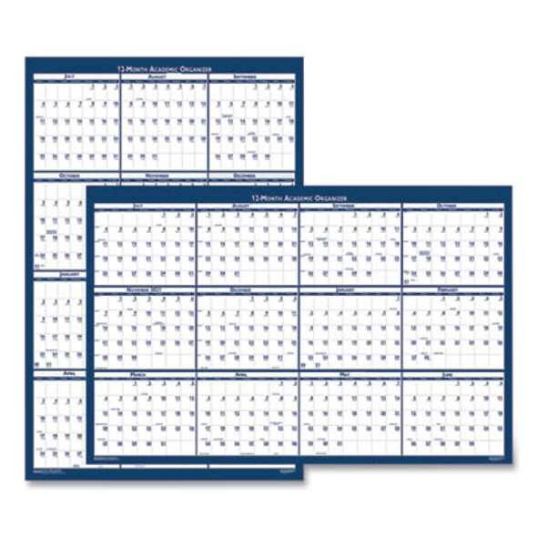 Academic Year Recycled Poster Style Reversible/Erasable Yearly Wall Calendar, 24 x 37, 12-Month (July To June): 2025 To 2026