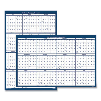 Academic Year Recycled Poster Style Reversible/Erasable Yearly Wall Calendar, 24 x 37, 12-Month (July To June): 2025 To 2026