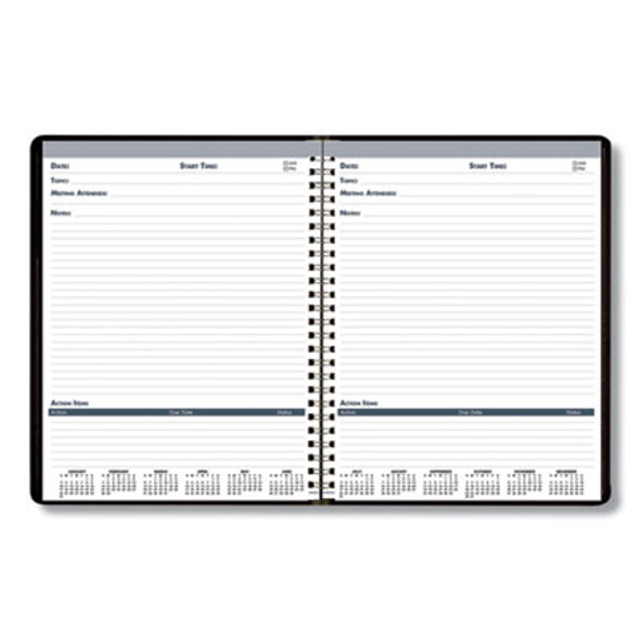 Recycled Meeting Note Planner, 11 x 8.5, Black Cover, 12-Month (Jan To Dec): 2026