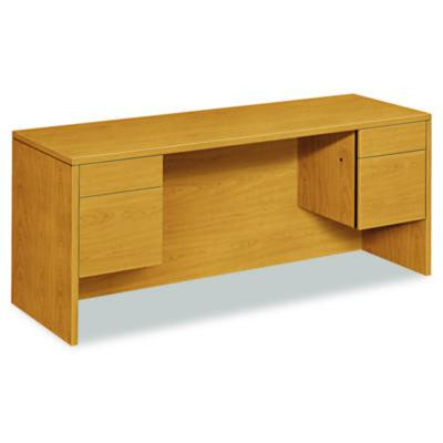 10500 Series Kneespace Credenza With 3/4-Height Pedestals, 72w x 24d x 29.5h, Harvest