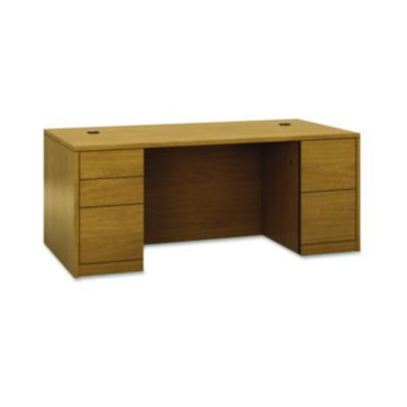 10500 Series Double Pedestal Desk With Full Pedestals, 72" X 36" X 29.5", Harvest
