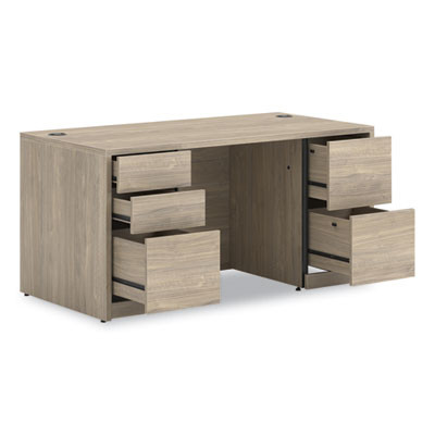 10500 Series Double Pedestal Desk With Full Pedestals, 60" x 30" x 29.5", Kingswood Walnut