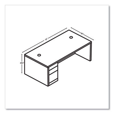 10500 Series "L" Workstation Single Pedestal Desk With Full-Height Pedestal, 72" x 36" x 29.5", Pinnacle
