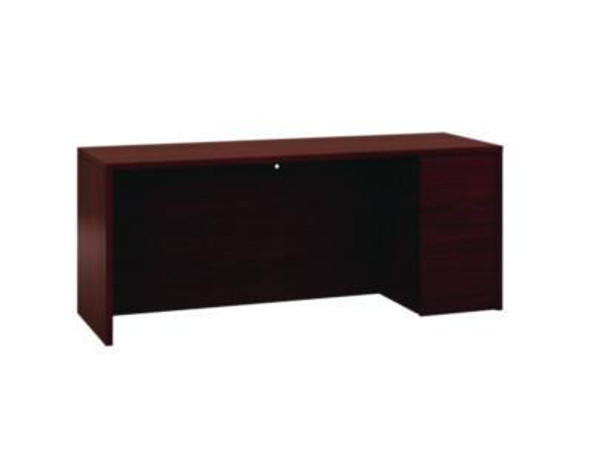 10500 Series Full-Height Right Pedestal Credenza, 72w X 24d X 29.5h, Mahogany