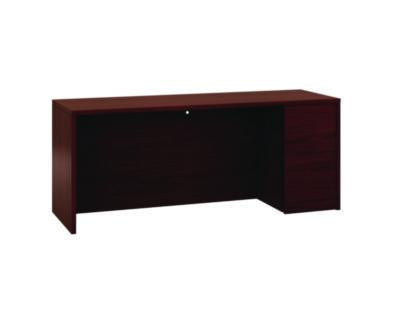 10500 Series Full-Height Right Pedestal Credenza, 72w X 24d X 29.5h, Mahogany