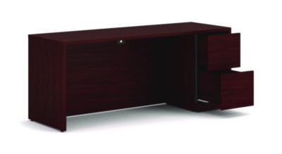10500 Series Full-Height Right Pedestal Credenza, 72w X 24d X 29.5h, Mahogany