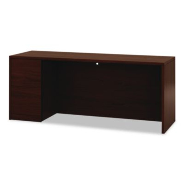 10500 Series Full-Height Left Pedestal Credenza, 72w X 24d X 29.5h, Mahogany