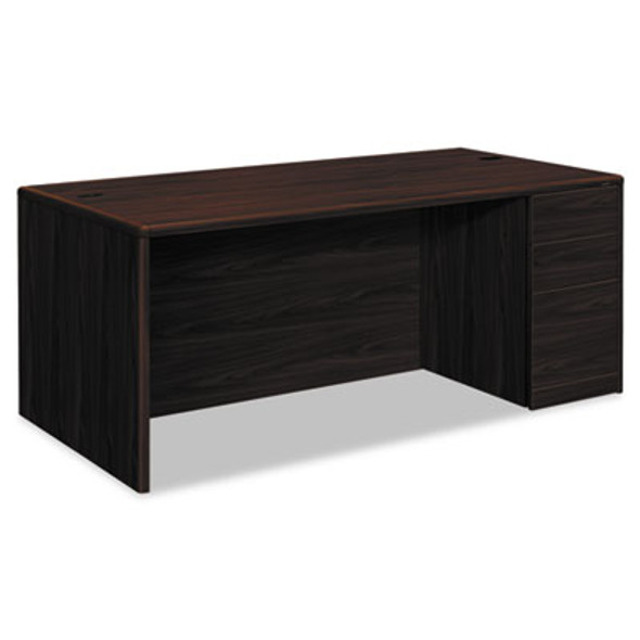 10700 Series Single Pedestal Desk With Full-Height Pedestal On Right, 72" X 36" X 29.5", Mahogany