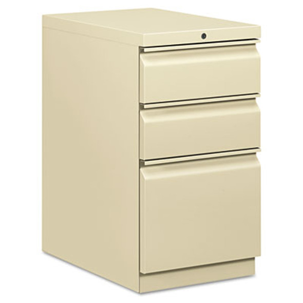Brigade Mobile Pedestal With Pencil Tray Insert Left/Right, 3-Drawers: Box/Box/File, Letter, Putty, 15" X 22.88" X 28"