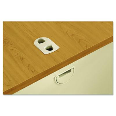 38000 Series Double Pedestal Desk, 72" X 36" X 29.5", Harvest/Putty