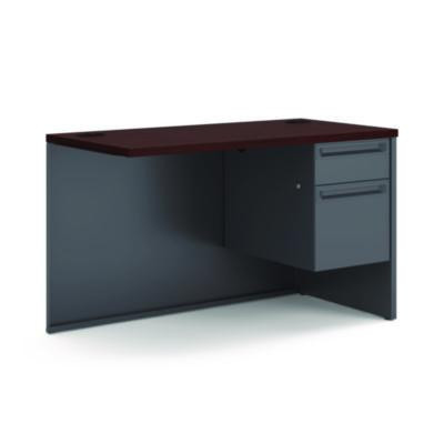 38000 Series Flush Return, Right, 48w x 24d x 29.5h, Mahogany/Charcoal