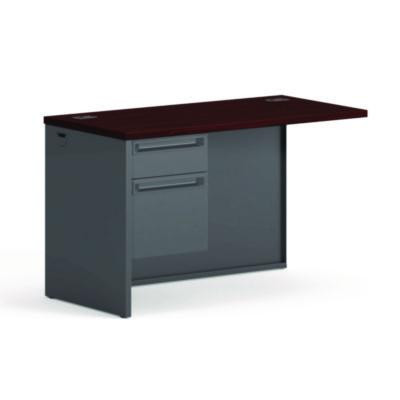 38000 Series Flush Return, Left, 48w x 24d x 29.5h, Mahogany/Charcoal
