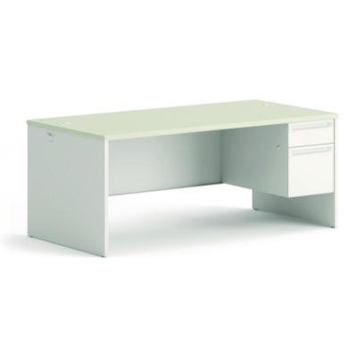 38000 Series Right Pedestal Desk, 72" X 36" X 30", Light Gray/Silver