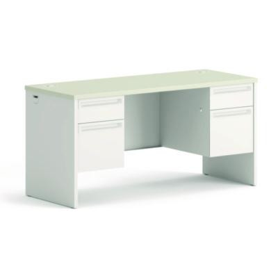 38000 Series Kneespace Credenza, 60w X 24d X 29.5h, Silver Mesh/Light Gray