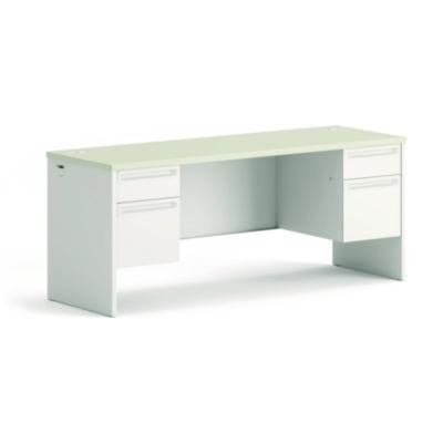 38000 Series Kneespace Credenza, 72w X 24d X 29.5h, Silver Mesh/Light Gray