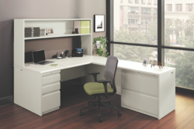 38000 Series Desk Shell, 60" X 30" X 30", Light Gray/Silver