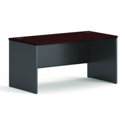 38000 Series Desk Shell, 60" X 30" X 29.5", Mahogany/Charcoal