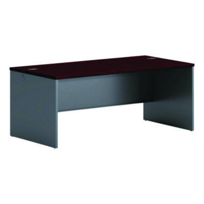 38000 Series Desk Shell, 72" X 36" X 29.5", Mahogany/Charcoal