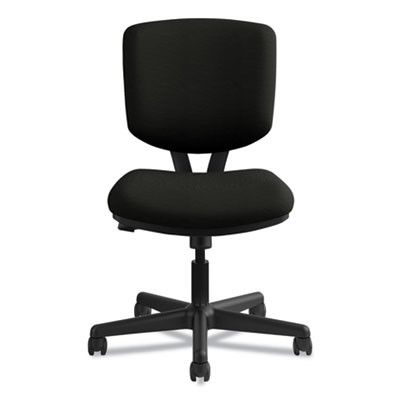 Volt Series Leather Task Chair With Synchro-Tilt, Supports Up To 250 Lb, 18" To 22.25" Seat Height, Black