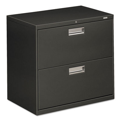 Brigade 600 Series Lateral File, 2 Legal/Letter-Size File Drawers, Charcoal, 30" X 18" X 28"