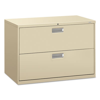 Brigade 600 Series Lateral File, 2 Legal/Letter-Size File Drawers, Putty, 42" X 18" X 28"