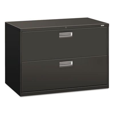 Brigade 600 Series Lateral File, 2 Legal/Letter-Size File Drawers, Charcoal, 42" X 18" X 28"