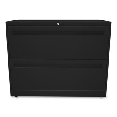 Brigade 700 Series Lateral File, 2 Legal/Letter-Size File Drawers, Black, 36" X 18" X 28"