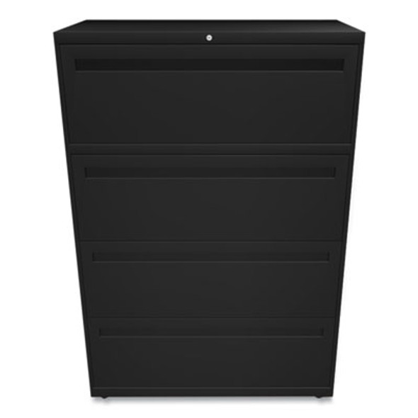 Brigade 700 Series Lateral File, 4 Legal/Letter-Size File Drawers, Black, 36" X 18" X 52.5"