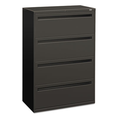 Brigade 700 Series Lateral File, 4 Legal/Letter-Size File Drawers, Charcoal, 36" X 18" X 52.5"