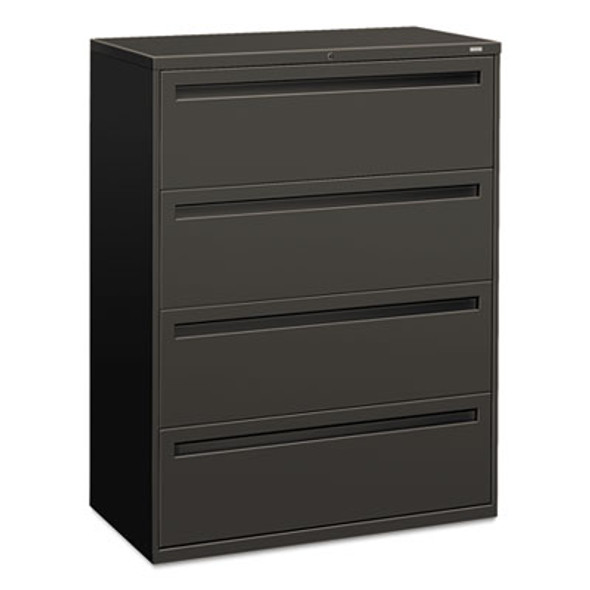 Brigade 700 Series Lateral File, 4 Legal/Letter-Size File Drawers, Charcoal, 42" X 18" X 52.5"