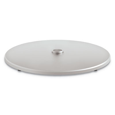 Arrange Round Disc Shroud Table Base, 26.82" x 26.82" x 1.42", Silver, Steel