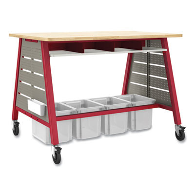 Flagship Storage Bins, 1 Section, 12.75" x 16" x 12", Translucent White