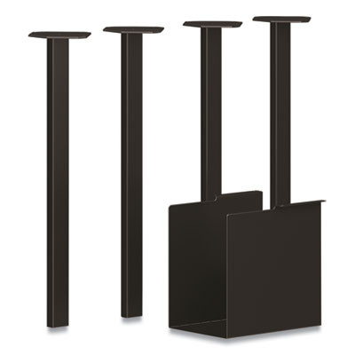 Coze Desk Post Legs With Pencil Storage, 5.75" x 28", Black, 4 Legs