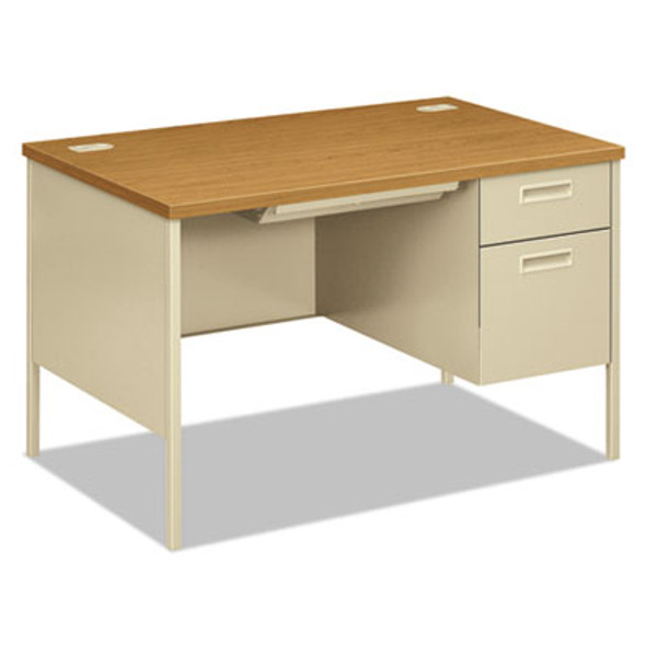 Metro Classic Series Right Pedestal Desk, 48" X 30" X 29.5", Harvest/Putty