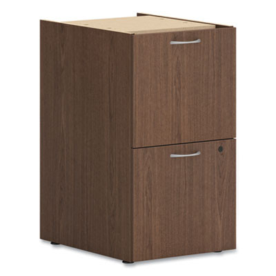Mod Support Pedestal, Left Or Right, 2 Legal/Letter-Size File Drawers, Sepia Walnut, 15" X 20" X 28"