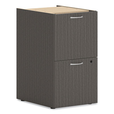 Mod Support Pedestal, Left Or Right, 2 Legal/Letter-Size File Drawers, Slate Teak, 15" X 20" X 28"