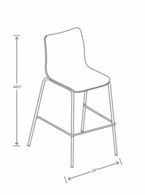 Ruck Laminate Stool, Supports Up To 300 Lb, 30" Seat Height, Charcoal Seat/Back, Silver Base