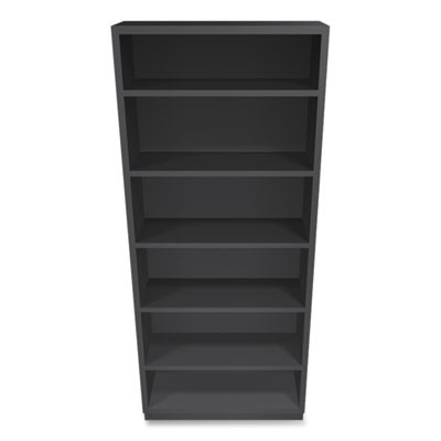 Metal Bookcase, Six-Shelf, 34.5w x 12.63d x 81.13h, Charcoal