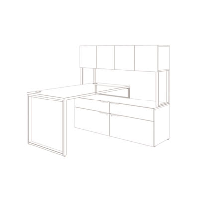 Voi O-Leg Support For Low Credenza, 2 X 29.75 X 7, Platinum Metallic