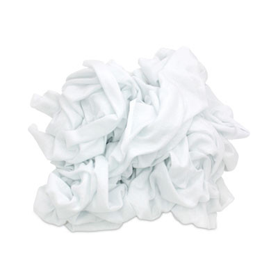 Reclaimed White Knit Rags, 10 Lb/Carton