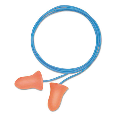 Maximum Single-Use Earplugs, Corded, 33Nrr, Coral, 100 Pairs