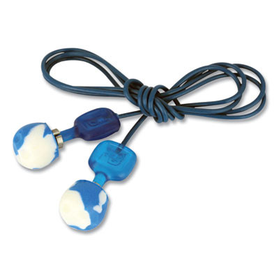 Trustfit Trak Metal Detectable Reusable Corded Foam Earplugs, 29 Db Nrr, One Size Fits Most, White/Blue Pods, 1,000/Carton