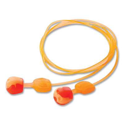 Trustfit Pod Corded Reusable Foam Earplugs, 28 Db Nrr, One Size Fits Most, Orange/Red Spherical Pod Plugs, 1,000/Carton