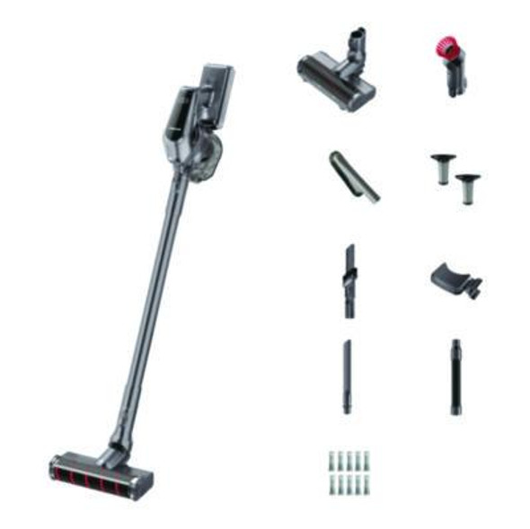 Aeromax Pro Vc16 Cordless Vacuum, 8.5" Cleaning Path, Dark Silver