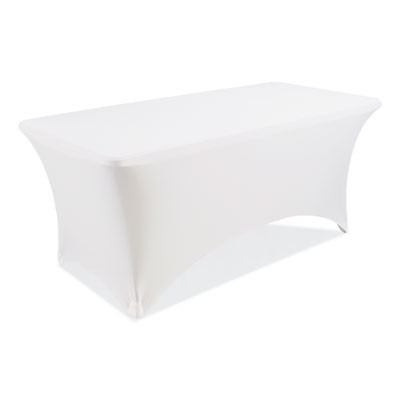 Igear Fabric Table Cover, Polyester/Spandex, 30" x 72", White